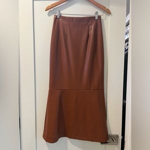 STAUD Laurel Vegan Leather Midi Skirt size 2
